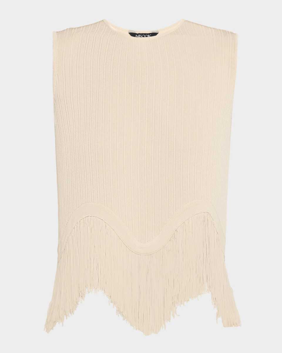 x Lani Lynn Fringe-Hem Rib Knit Tank Top